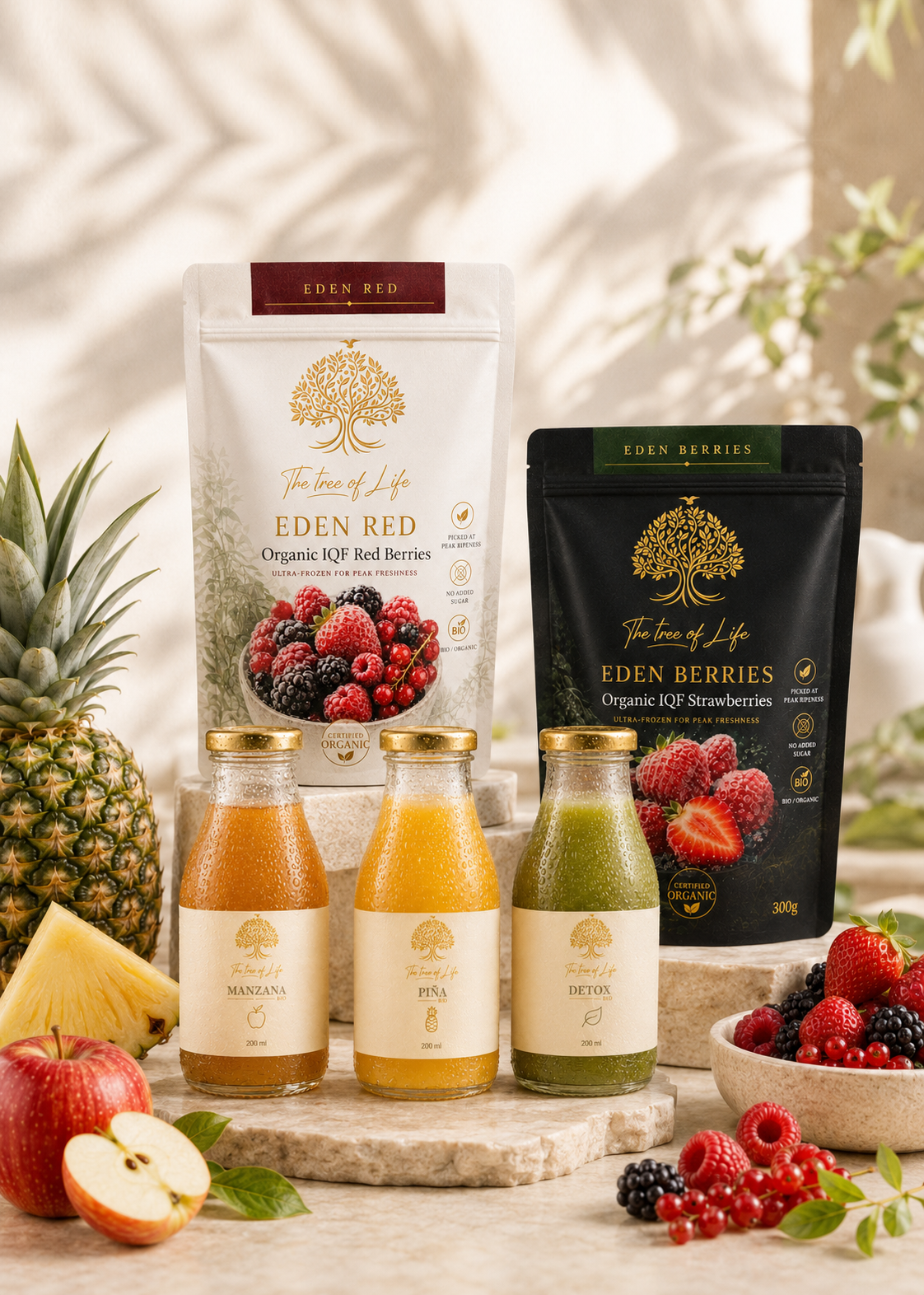 Gama premium The Tree of Life en entorno orgánico